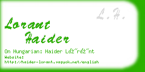 lorant haider business card